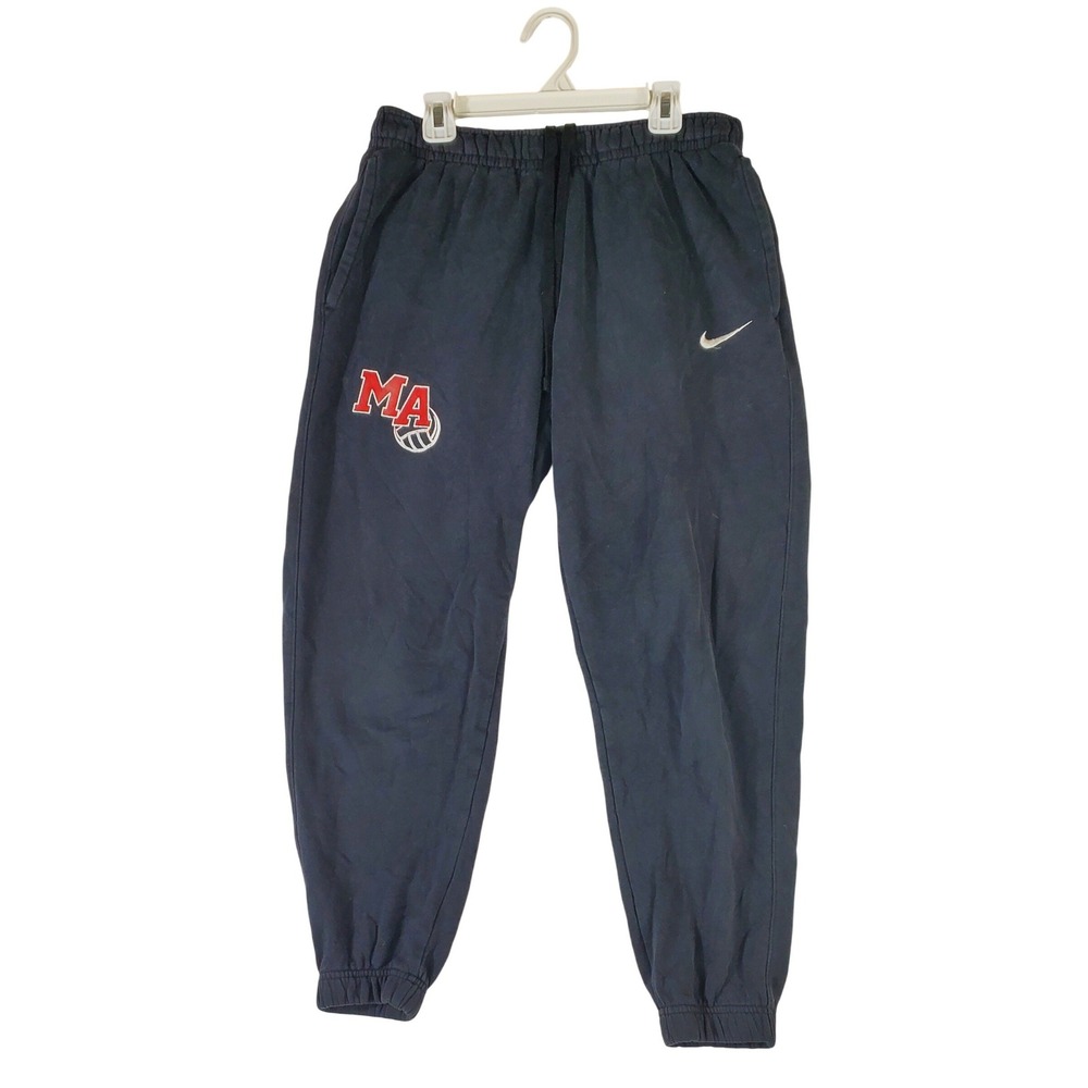 Nike Mens‎ Fleece Sweatpants Navy Blue MA Volleyball Joggers Small Drawstring